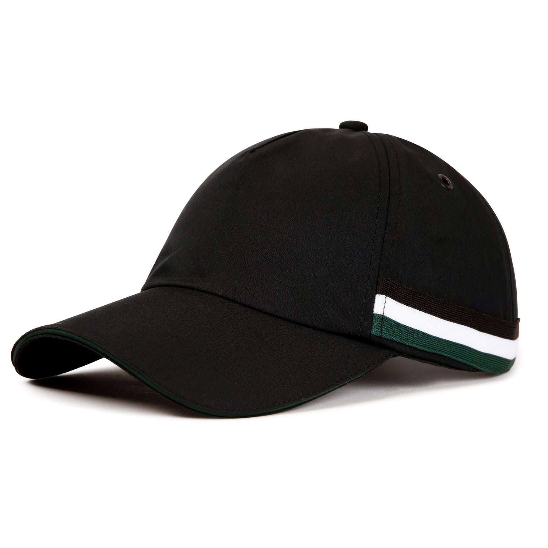 Womens Ribbon Sport Cap Black/Pine Green Stripe