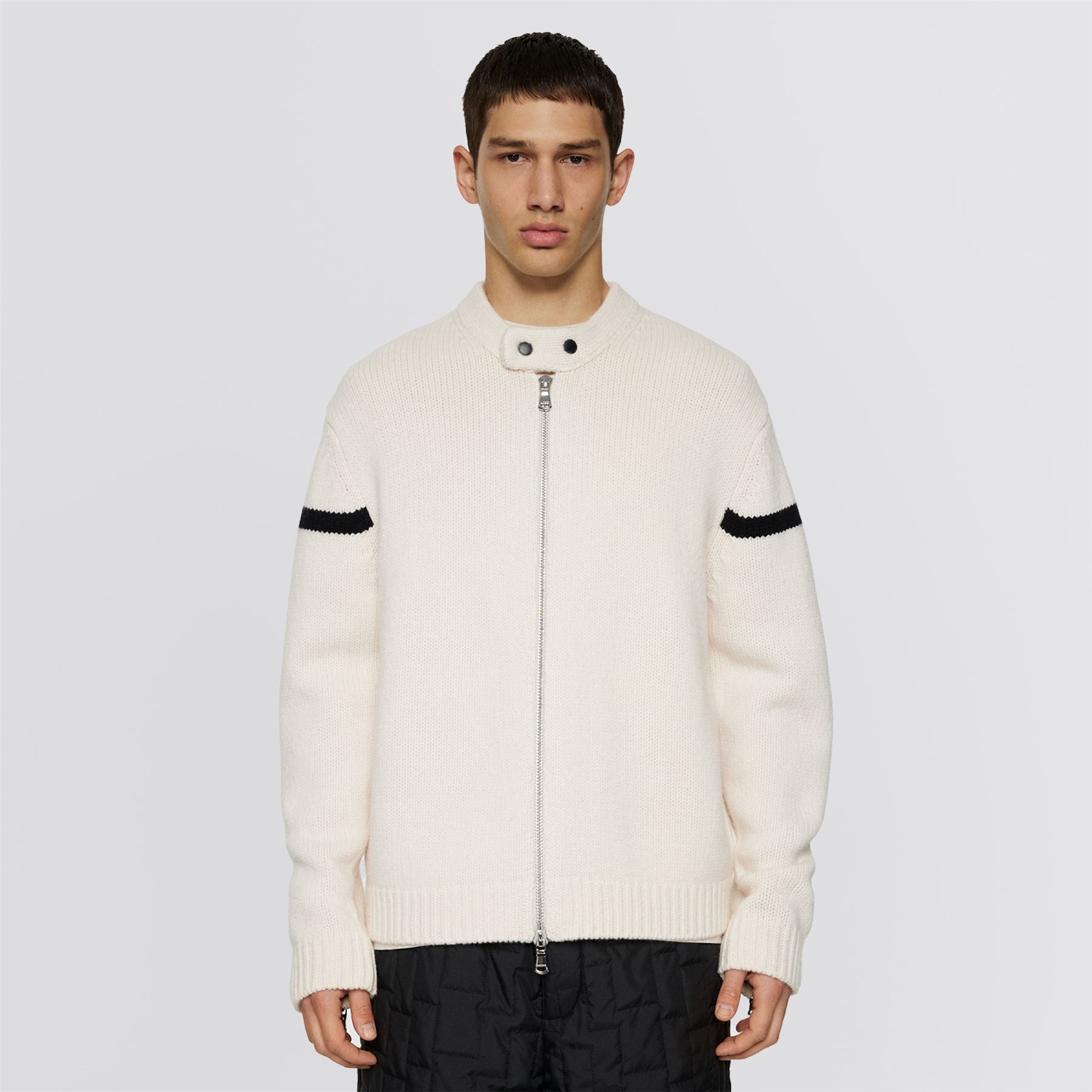 Kessler Biker Zip Knitted Jacket Moonbeam