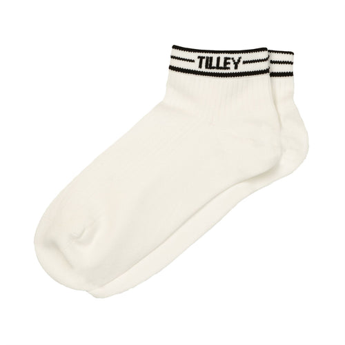 Womens Tipped Ankle Socks White/Black
