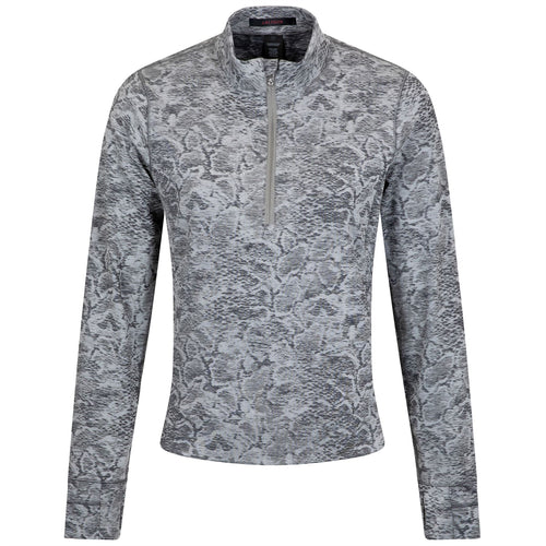 Womens Wolf Scales Jacquard Halley II Quarter Zip Sand Multi