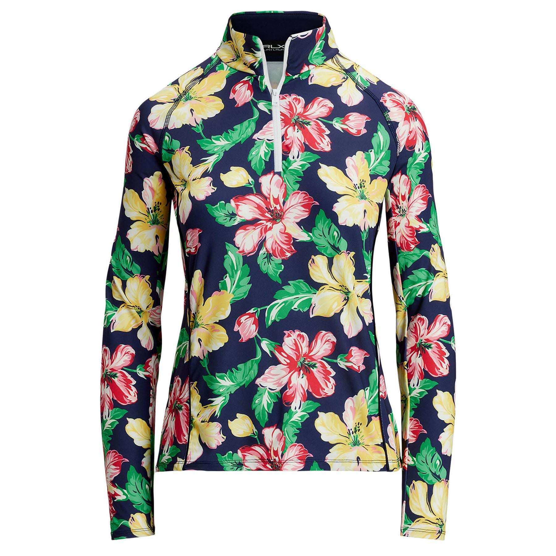 Womens RLX Quarter Zip Printed Mid Layer Iconic Hibiscus