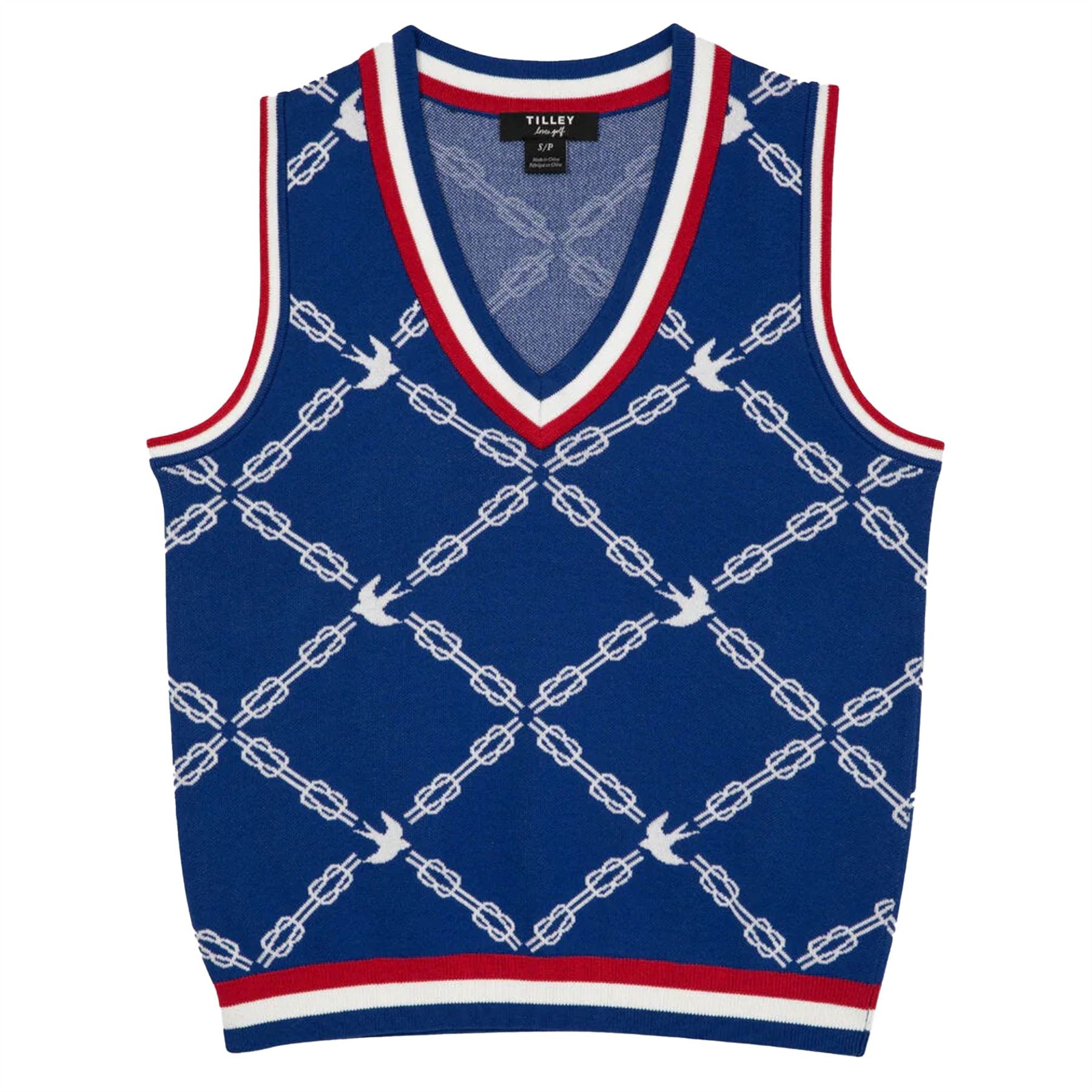 Womens Birdie Links Jacquard Vest Blue