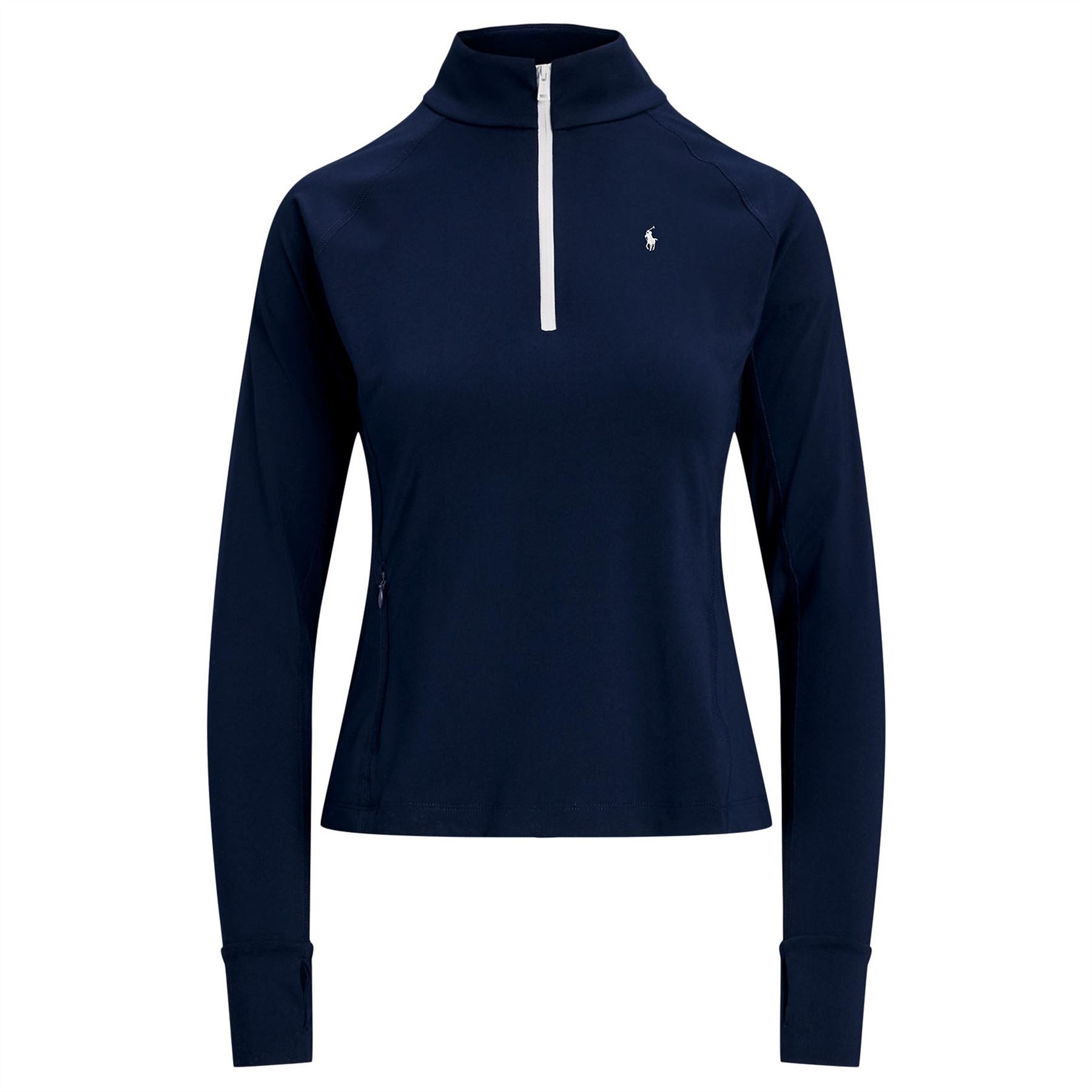 Womens RLX Stretch Jersey Quarter Zip Mid Layer Refined Navy