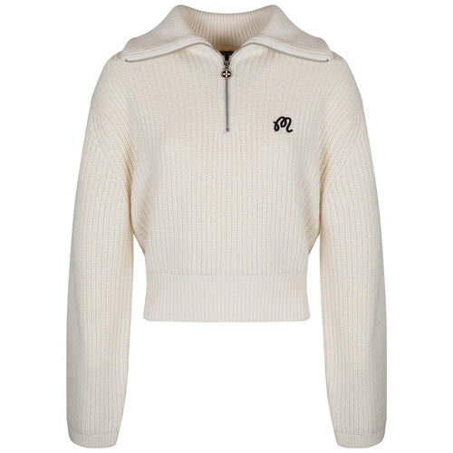 Womens Anais Quarter Zip Knit Sweater Ivory