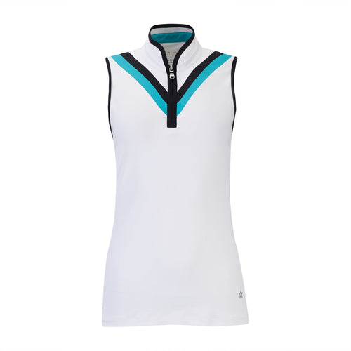Womens The Hannah Multi-Chevron SL Polo White