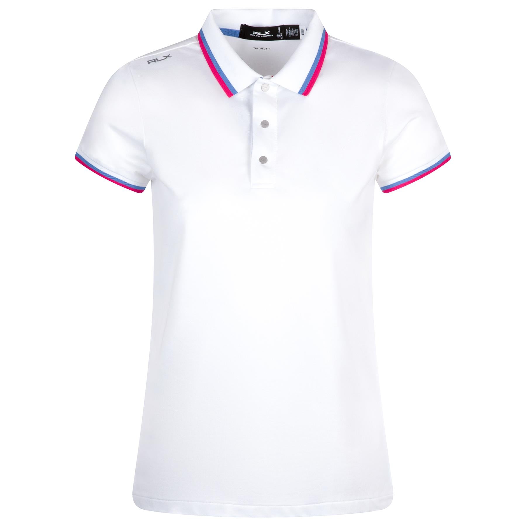 Womens Val Polo Shirt Ceramic White/Bright Pink/Summer Blue