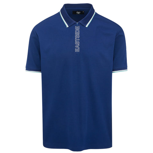 Zip Placket Fine Pique Polo True Navy