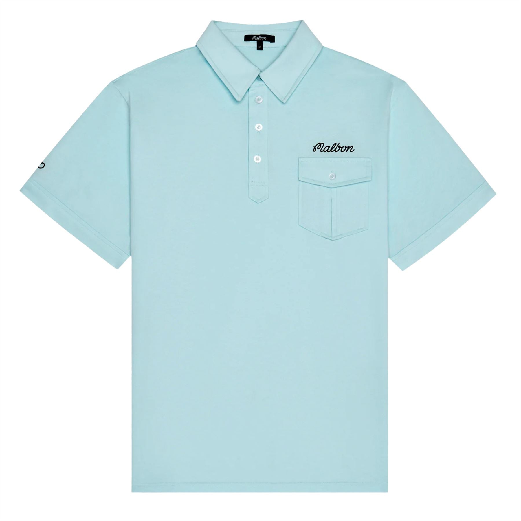 x Jesper Parnevik Single Pocket Cotton Polo Aqua Blue