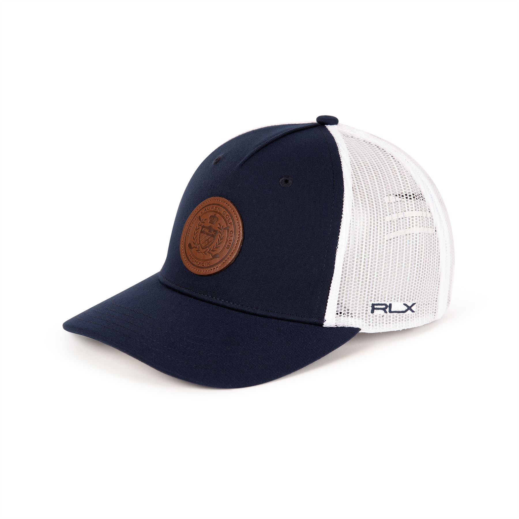 Leather Patch Trucker Cap Refined Navy/White