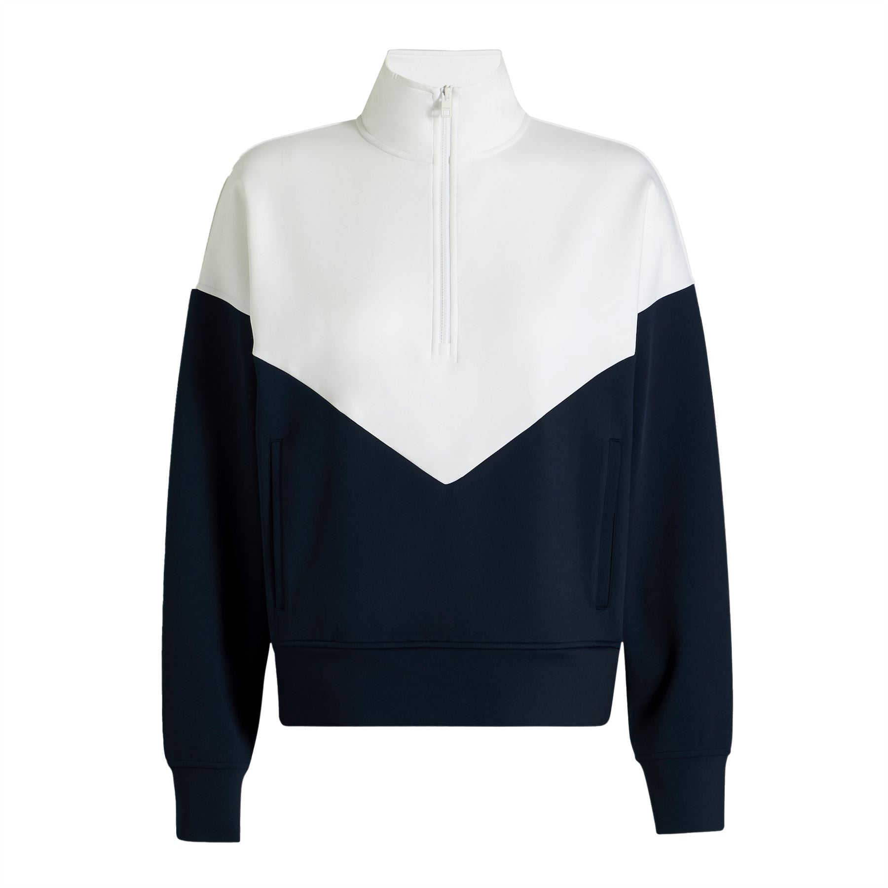 Womens Stretch Scuba Chevron Pullover Snow/Twilight