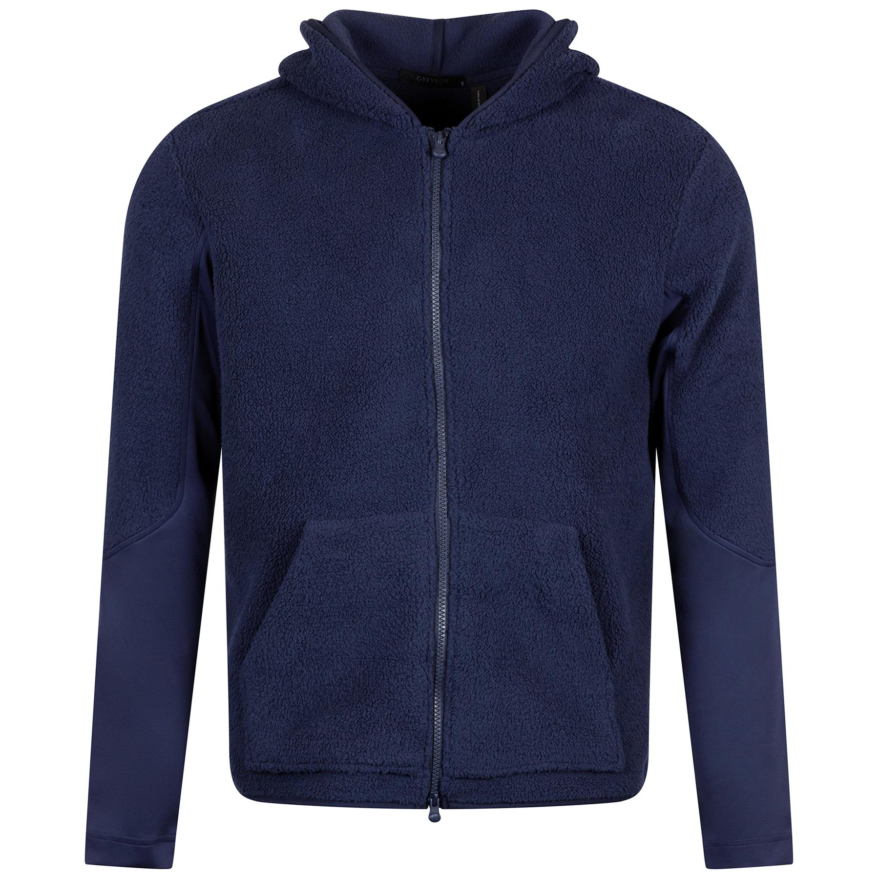 Sherpa Hybrid Full Zip Hoodie Maltese Blue