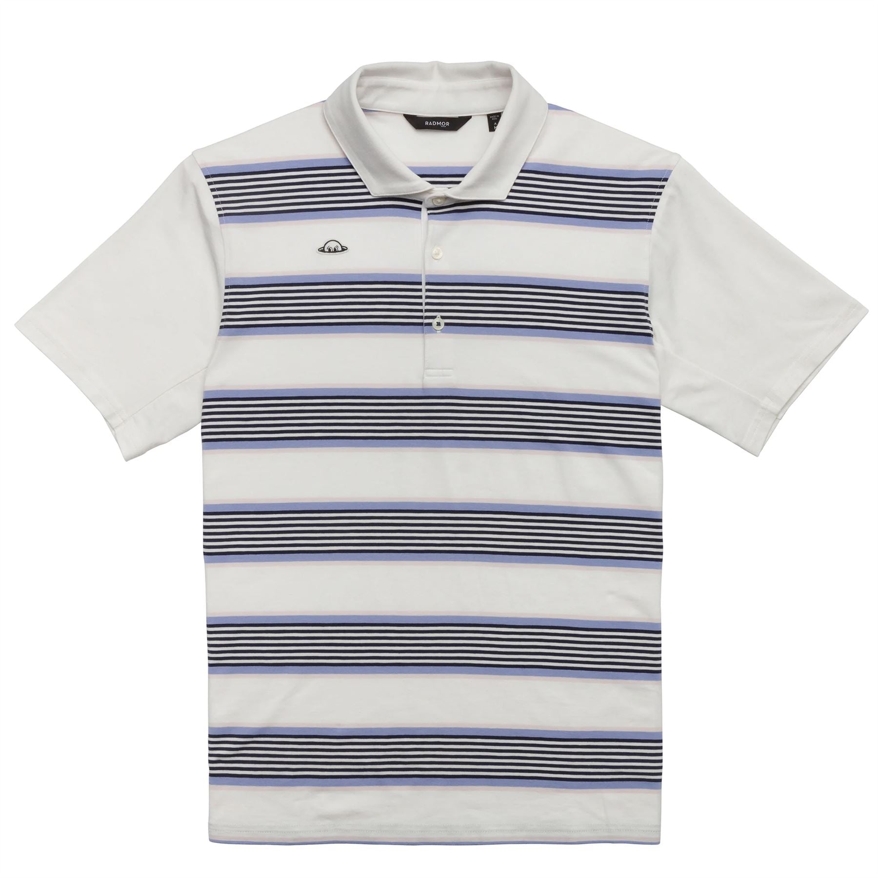 Taylor Recycled Segue Stripe Polo Snow White