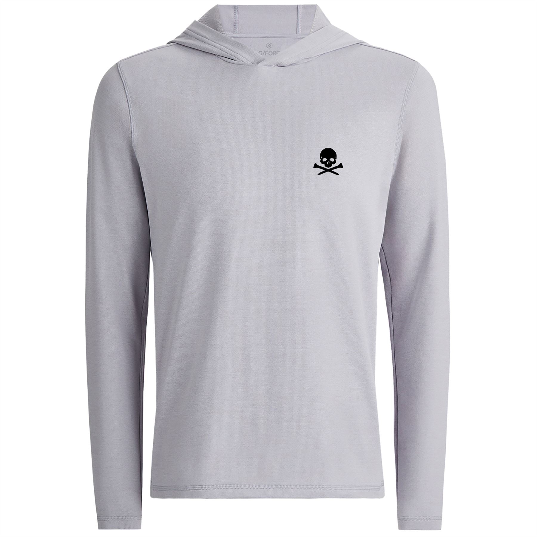 Brushed Back Tech Terry Logo Hoodie Light Heather Gray