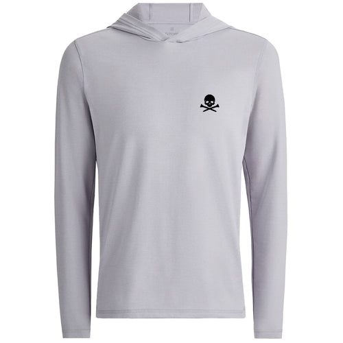 Brushed Back Tech Terry Logo Hoodie Light Heather Gray