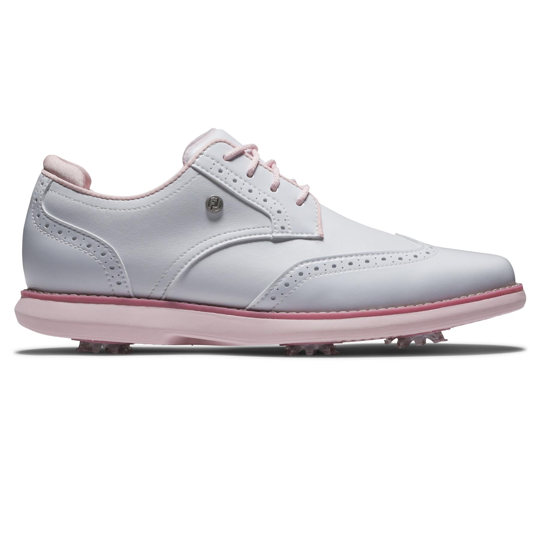 Womens Traditions Cleated Golf Shoes White/Pink