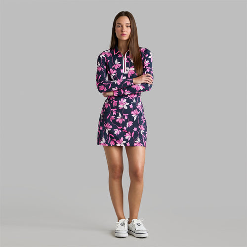 Womens Iris Silky Tech Nylon LS Polo Twilight