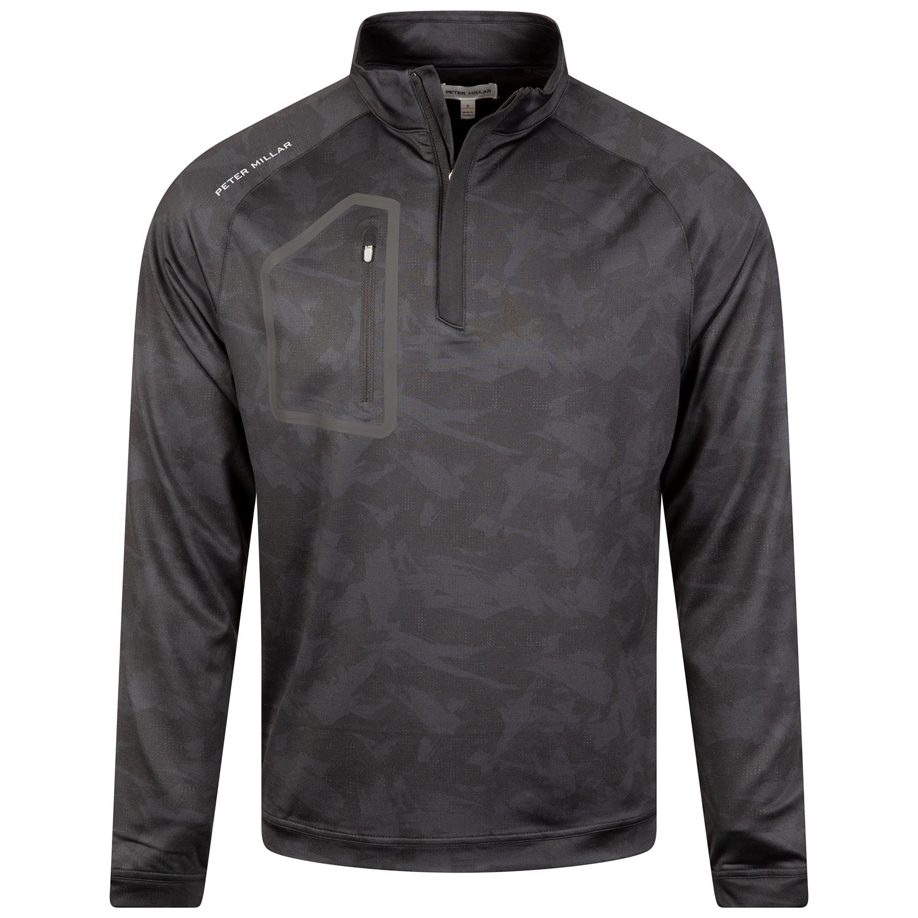 Forge Brushstroke Camo Performance Quarter Zip Black
