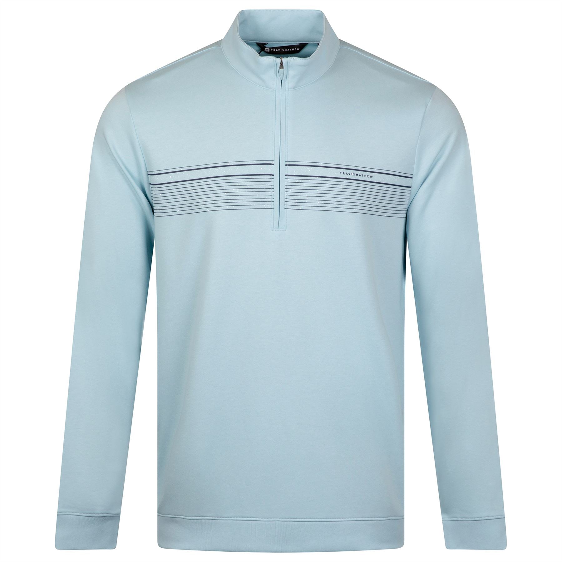 Upgraded Chest Stripe Rib Quarter Zip Cory Blue