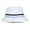 Womens Ribbon Bucket Hat White/Navy Blue Stripe