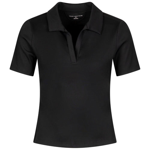 Womens Moveknit V-Neck Polo Black