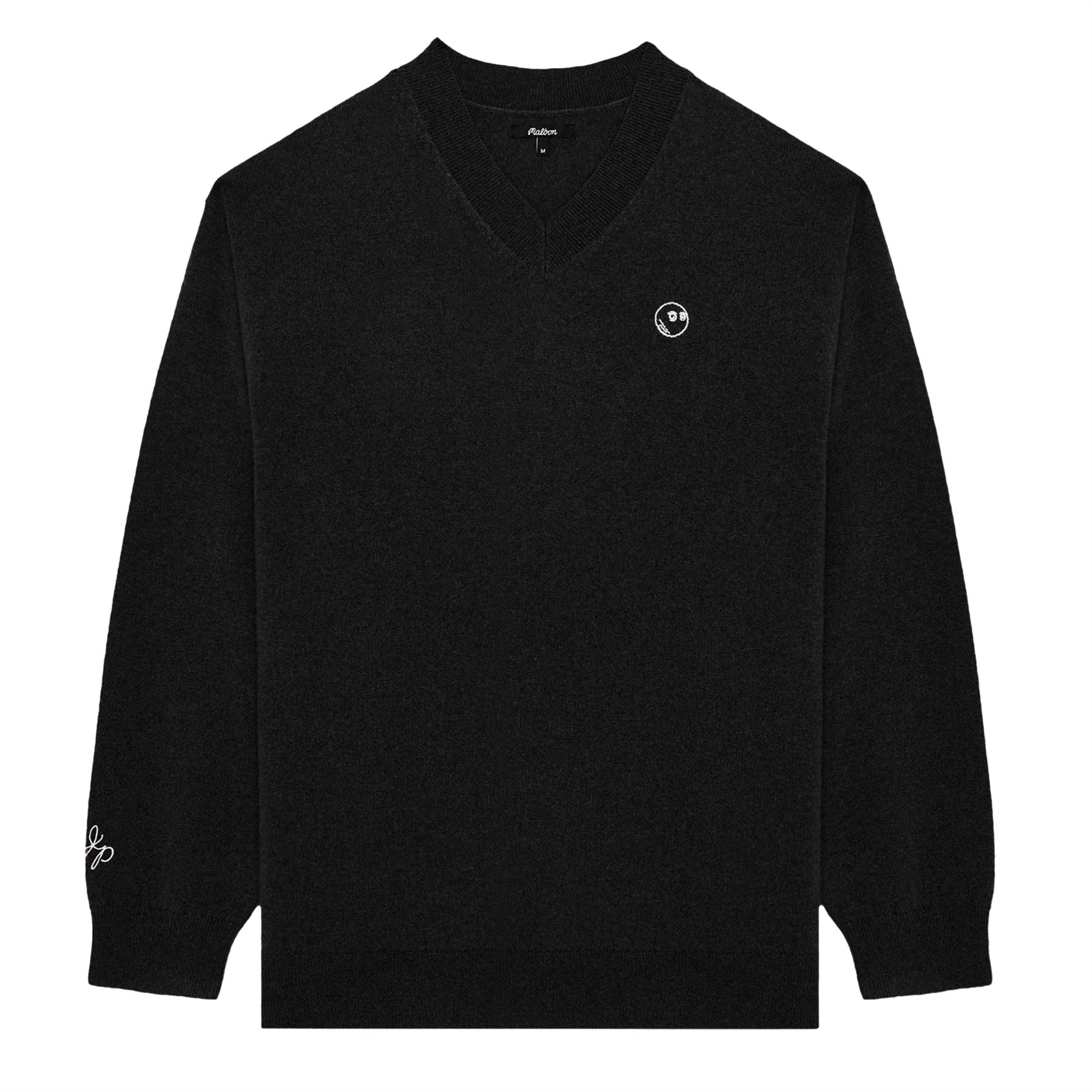 x Jesper Parnevik V-Neck Merino Wool Sweater Black