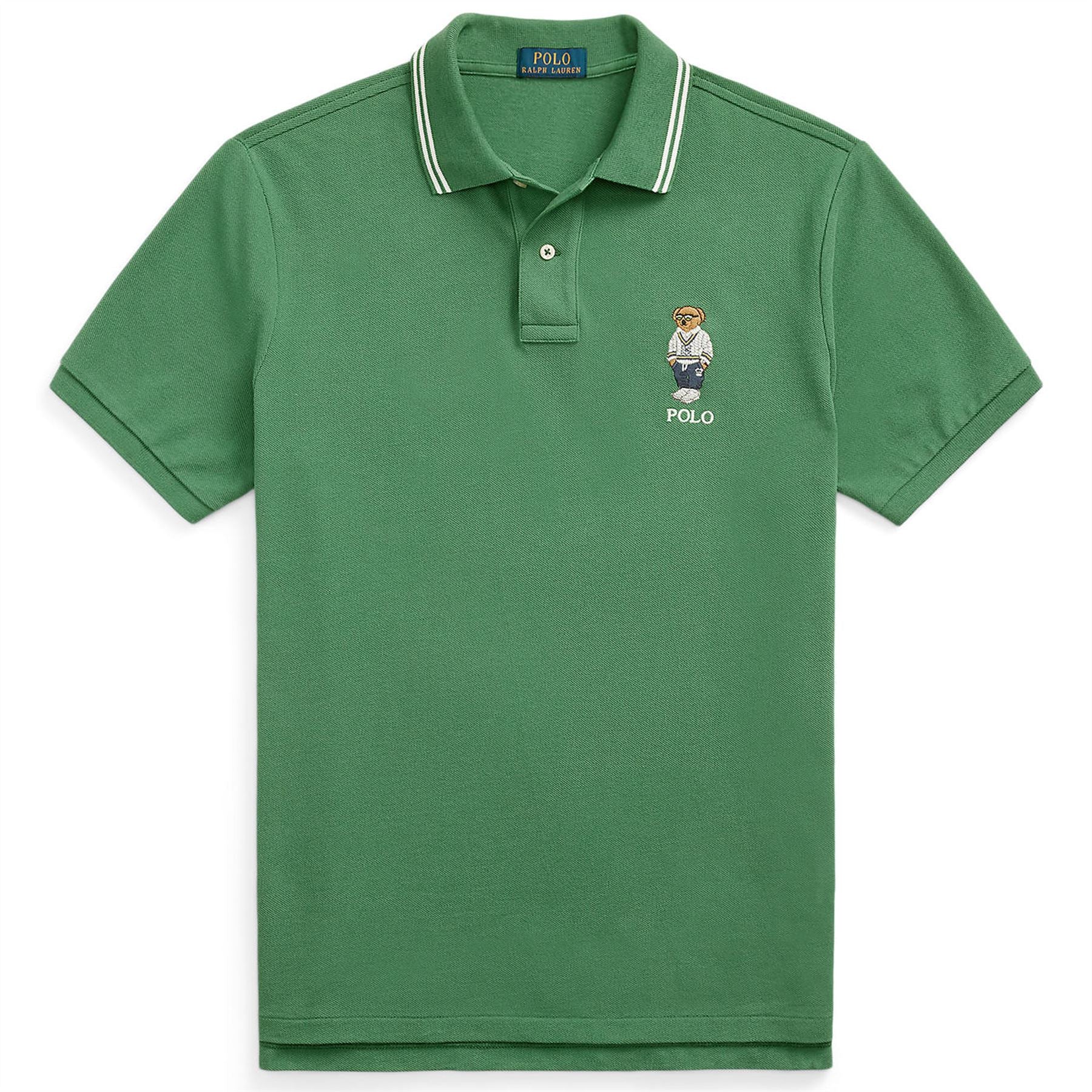 Polo Golf Custom Slim Fit Bear Mesh Polo Antique Green Heritage Icons