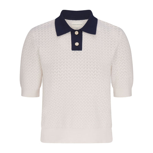 Womens Christy Polo Pinky White/Legacy Navy