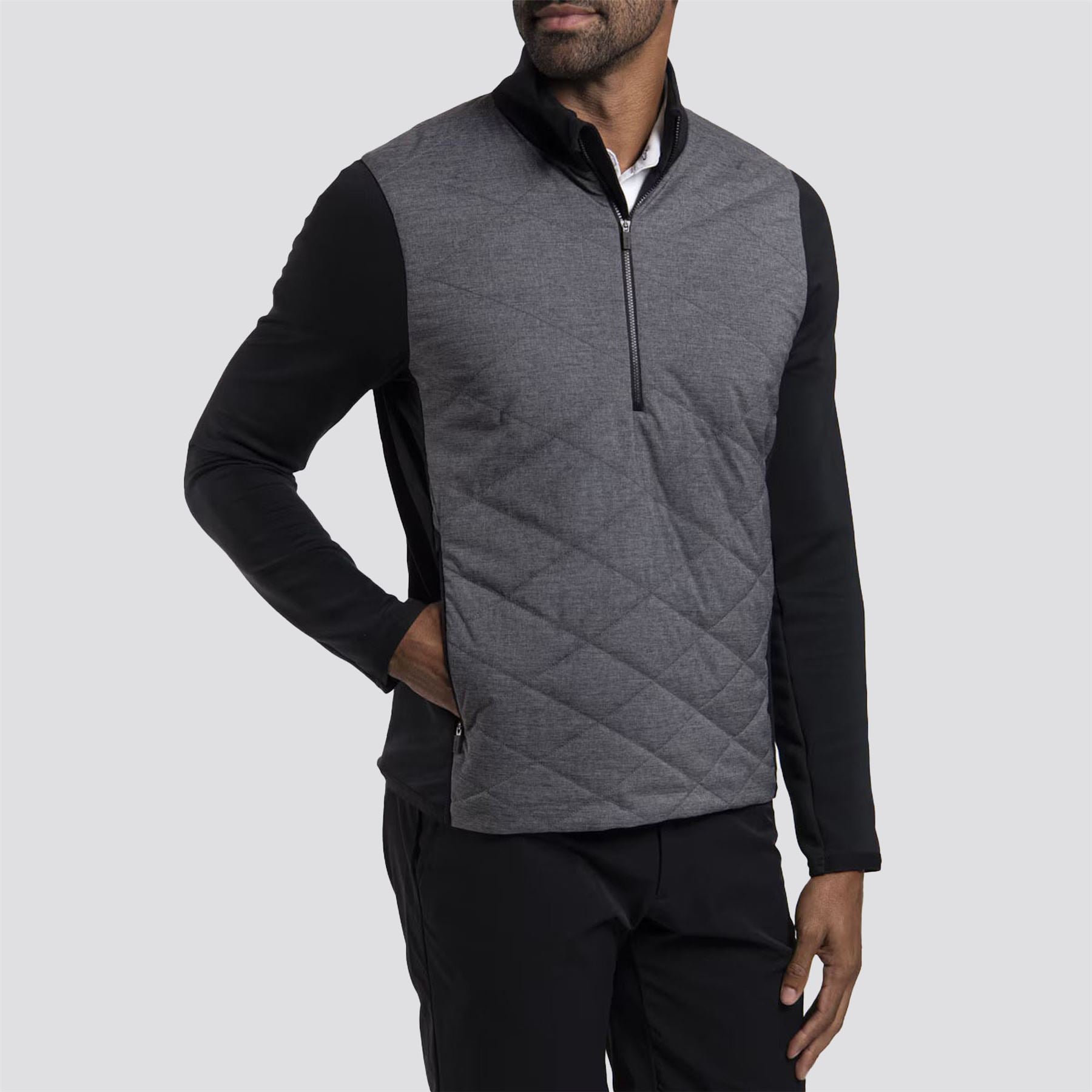 Release Half Zip Mid Layer Black/Black Melange