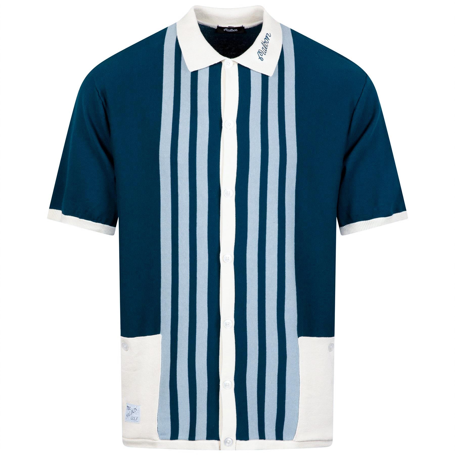Gabbiano Knit Button Up Ocean