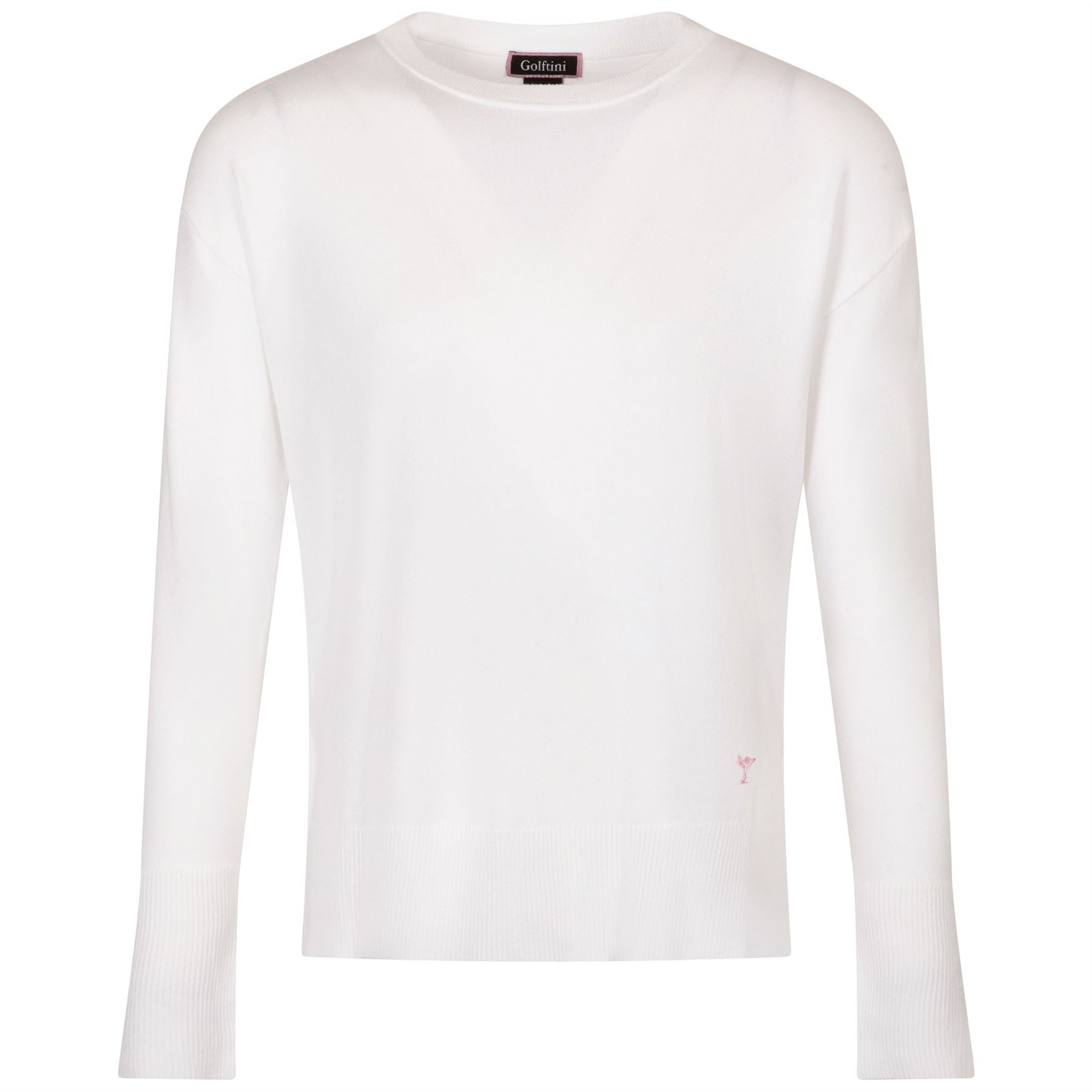 Womens Relaxed Fit Crew Neck Sweater White