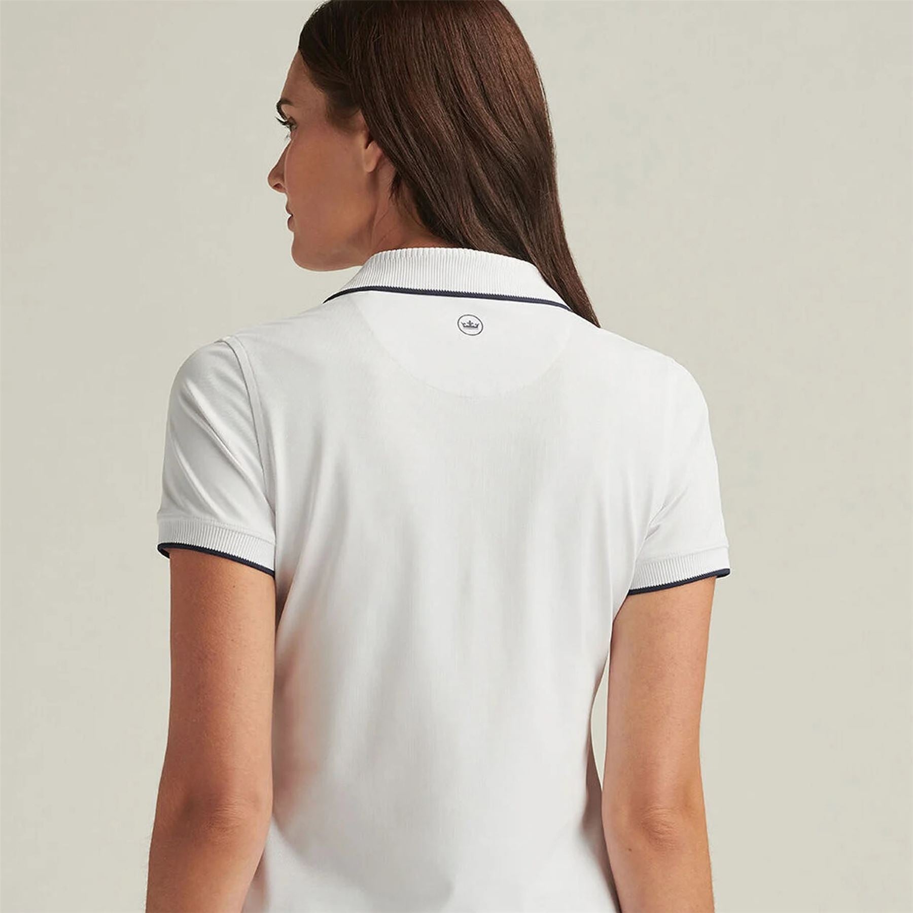 Womens Whitworth Sport Mesh Polo Cottage White/Navy