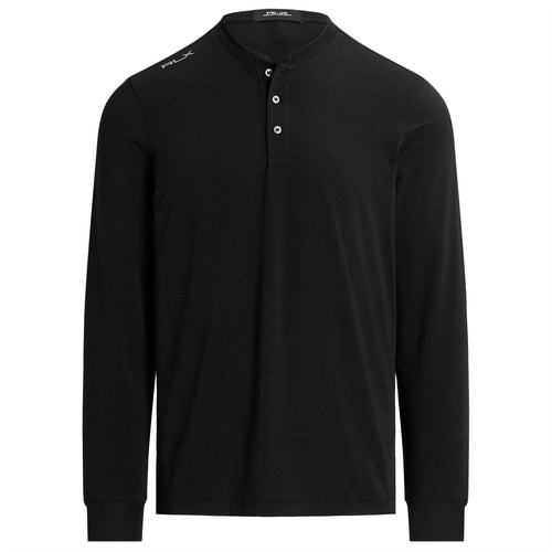 Performance Jersey Henley Shirt Polo Black