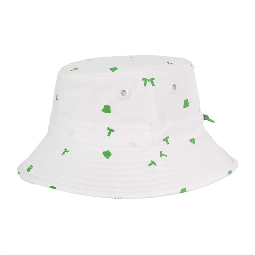 Womens Icon Print Logo Bucket Hat White/Pine Print