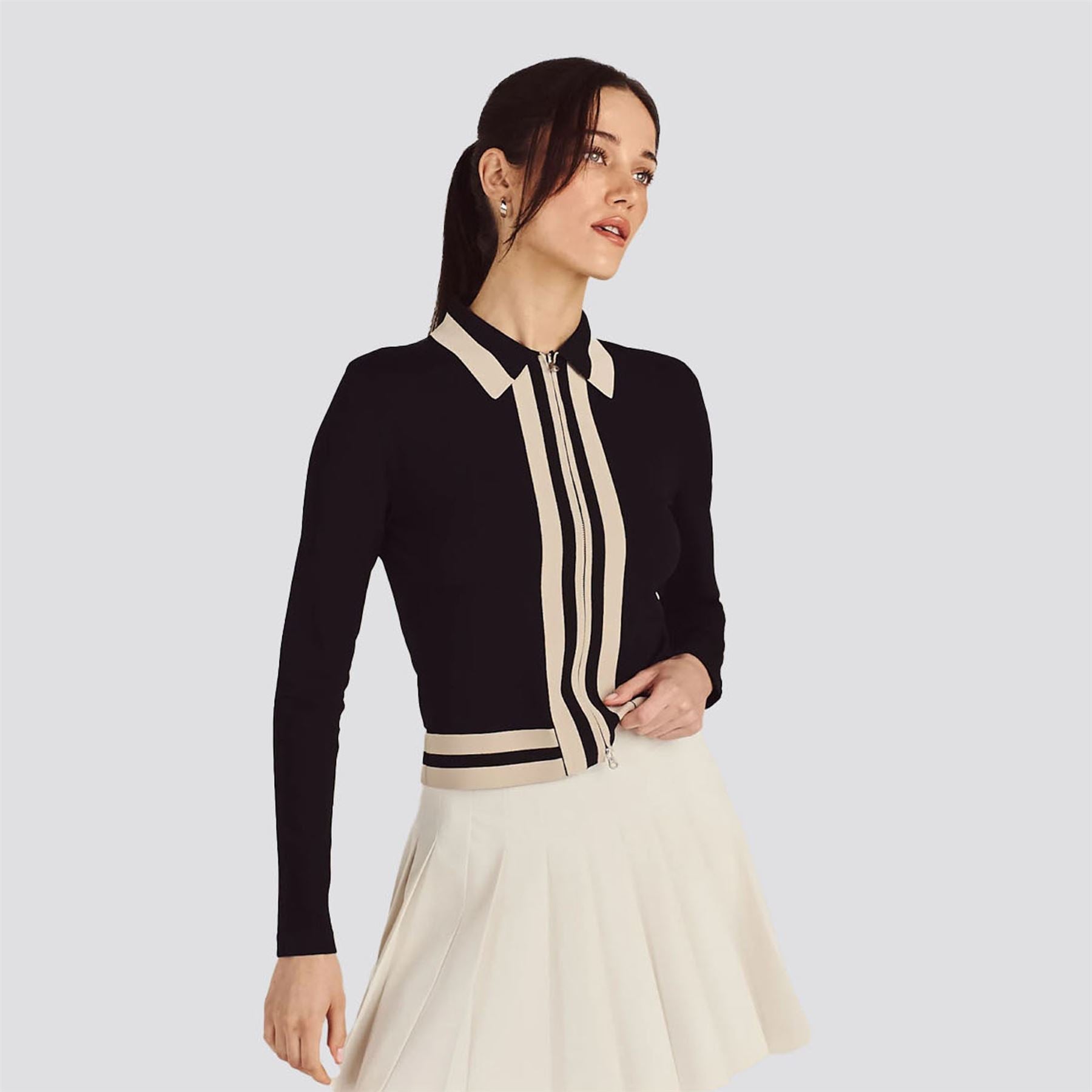 Womens Daisy Knit Top Black