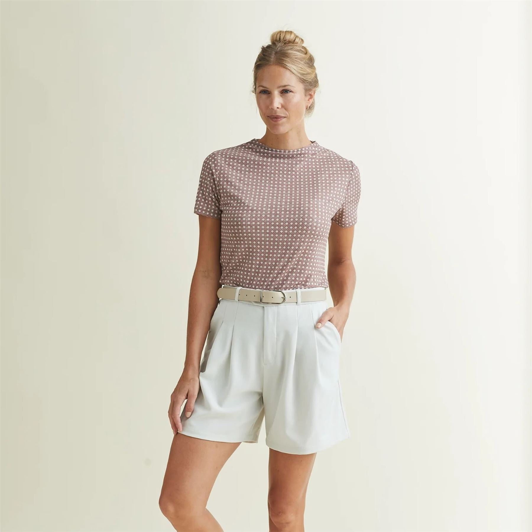 Womens Sentry UPF SS Top Mauve Rattan